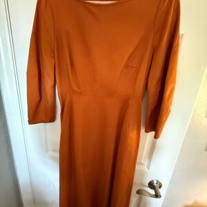 Zara Russet/terracotta Long Sleeve Dress